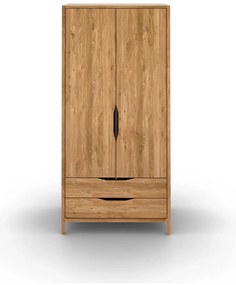 Гардероб от масивен дъб естествен 96x188 cm Twig – The Beds