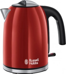 Електрическа кана Russell Hobbs Colours Plus Flame Red 20412-70, 2400W, 1.7 л, Бързо завиране, Скрит нагревател, 360° основа, Индикатор, Червен