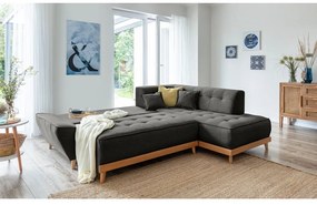 Тъмно сив ъглов разтегателен диван десен ъгъл Dazzling Daisy - Miuform