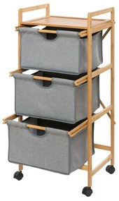 Сив/кафяв бамбуков рафт за баня 44x96 cm Bahari – Wenko