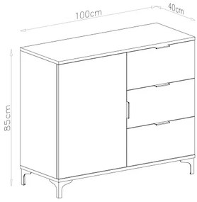 Скрин ЛАНА K-100S Елегантен Орех - СТОЯЩ ШКАФ С ЧЕКМЕДЖЕТА