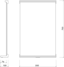 Стенно огледало с рафт масивно дърво 50x75 cm Lun – noo.ma