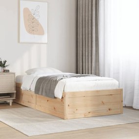 846828 vidaXL Рамка за легло без матрак, 100x200 см, бор масив