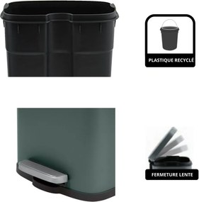 Тъмнозелено стоманено кошче за боклук с педал 5 l Akira – Spirella