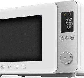 Комбинирана микровълнова фурна с горещ въздух SMEG Collezione MOC02WHMEU, 900W, 27 л, 25 програми, Плавно затваряне, Индивидуални настройки, Бял мат