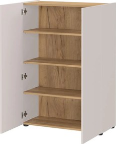 Кремаво шкафче с дъбов декор 74x105x33 cm Alviano – Germania