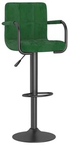 334651 vidaXL Бар табуретка, тъмнозелена, кадифе