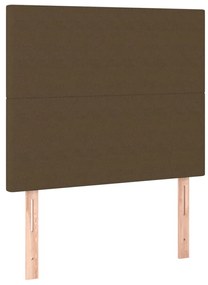 3116029 vidaXL Горни табли за легло, 2 бр, тъмнокафяви, 80x5x78/88 см, плат