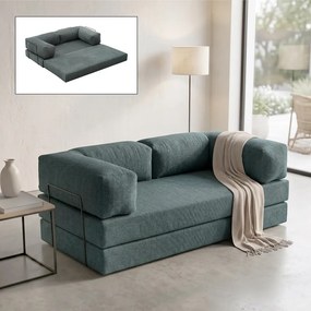 Comfort TopMebel тапициран триместен разтегателен диван в ментово зелен цвят 190x95x75cm.