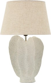 Кремава настолна лампа с текстилен абажур (височина 63 cm) Ester – Mauro Ferretti