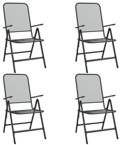 317341 vidaXL Сгъваеми градински столове, 4 бр, просечена мрежа, антрацит