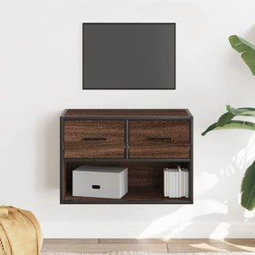 848913 vidaXL ТB шкаф, кафяв дъб, 60x31x39,5 см, инженерно дърво и метал