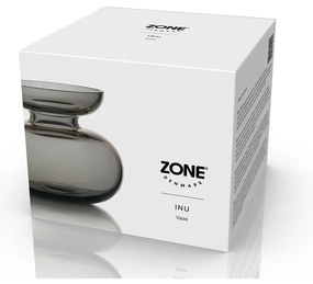 Светлосива стъклена ръчно изработена ваза (височина 9 cm) Inu – Zone