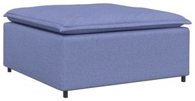 4104487 vidaXL Модулен диван с табуретка, цвят дънки, син, 100x100x48 см