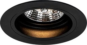 Кръгъл вграден прожектор черен регулируем - Chuck 70