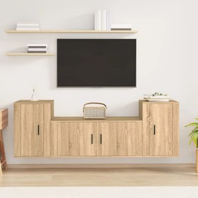 3188513 vidaXL Комплект ТВ шкафове от 3 части, сонома дъб, инженерно дърво