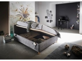 Антрацитно тапицирано детско легло 90x200 cm с място за съхранение с включена подматрачна рамка Cool – Meise Möbel