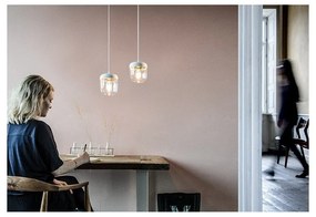 Бял абажур с цокъл Acorn в златист цвят, ⌀ 14 cm - UMAGE