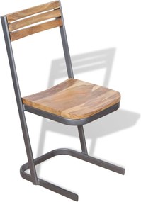 274357 vidaXL Трапезни столове, 4 бр, тиково дърво масив