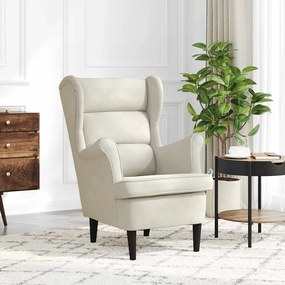 324068 vidaXL Фотьойл, кремавобял, кадифе