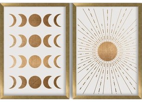 Картини в комплект 2 бр. 38x53 cm Moon &amp; Sun – Wallity