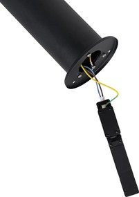 Стояща външна лампа черна с опал абажур 70см - Odense