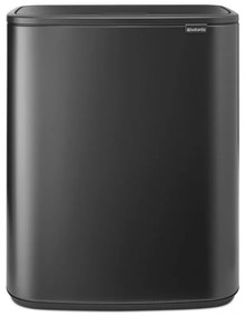 Кош за боклук Brabantia Bo Touch 1008859, 2x30 л, Плавно и безшумно отваряне, Голям отвор, Тъмносив