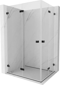 Mexen Lunar-F Duo сгъваема душ кабина 100 x 80 см, прозрачна, черна - 836-100L-080P-70-00