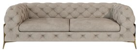 Сиво-бежов кадифен диван 225 cm Chelsea Bis – Ropez
