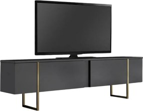 ТВ шкаф Luxe от меламин – антрацит / златен цвят 180×30×50 см