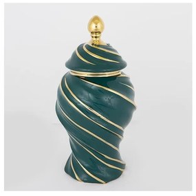 Керамичен буркан 35x18,5 см златист/зелен