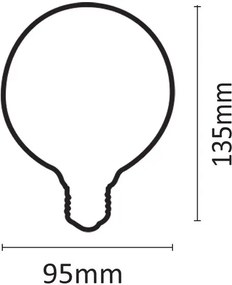 Лампа LED нажежаема жичка InLight E27 G95 8W 2700K Dimmable