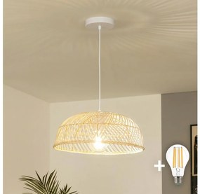 Brilagi - LED полилей на кабел CERIA BOHO 1xE27/40W/230V Ø 40 см, ратан