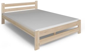 Легло от масив HEUREKA + Матрак-сандвич MORAVIA + решетка  БЕЗПЛАТНО, 120x200, естествен лак
