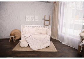LORELLI Classic Сет от 5 части + голям обиколник за легло 70/140 ЕКРЮ ЗАЙЧЕТА