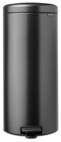 Кош за боклук с педал Brabantia NewIcon 1008850, 30 л, Плавно затваряне, Противоплъзгаща основа, Тъмносив