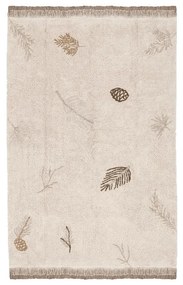 Кремав ръчно изработен памучен детски килим подходящ за пране 140x200 cm Pine Forest – Lorena Canals