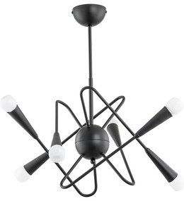 Висящ полилей APPER 6xE14/10W/230V черен