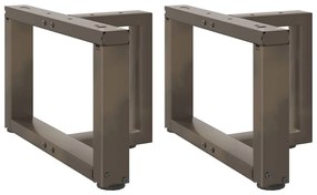 4013007 vidaXL Крака за масичка за кафе, Т-образни, 2 бр., черни, 40x25x(30-31) см, стомана