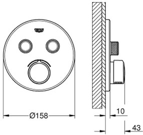 Миксер вградена батерия 2 изхода Grohe Smart Control