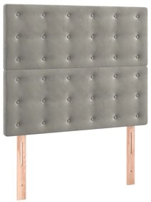 3116808 vidaXL Горни табли за легло, 2 бр, светлосиви, 100x5x78/88 см, кадифе