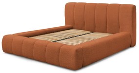 Оранжево двойно тапицирано легло с място за съхранение с включена подматрачна рамка 140x190 cm Denali – Bobochic Paris