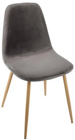 Трапезен стол atmosphera Roka, Кадифе - Сив