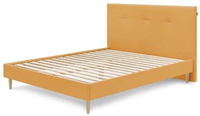 Тапицирано двойно легло с решетка 160x200 см в цвят горчица Tory - Bobochic Paris