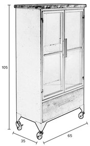 Черен метален шкаф 65x105 cm Ferre - White Label