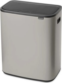 Кош за боклук Brabantia Bo Touch 1010455, 60 л, Плавно и безшумно отваряне, Голям отвор, Светлосив