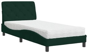 3208625 vidaXL Легло с матрак, тъмнозелено, 80x200 см, кадифе