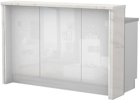 Островна кухненска пейка Raval-Length: 150 cm.-White glossy-White Marble