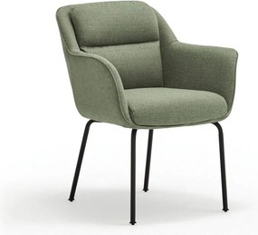 Зелен тапициран трапезен стол с подлакътници Sadira – Teulat