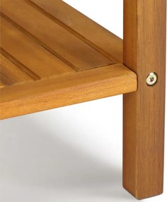 Дървена странична маса от акациева дървесина - 45 x 45 x 45 cm